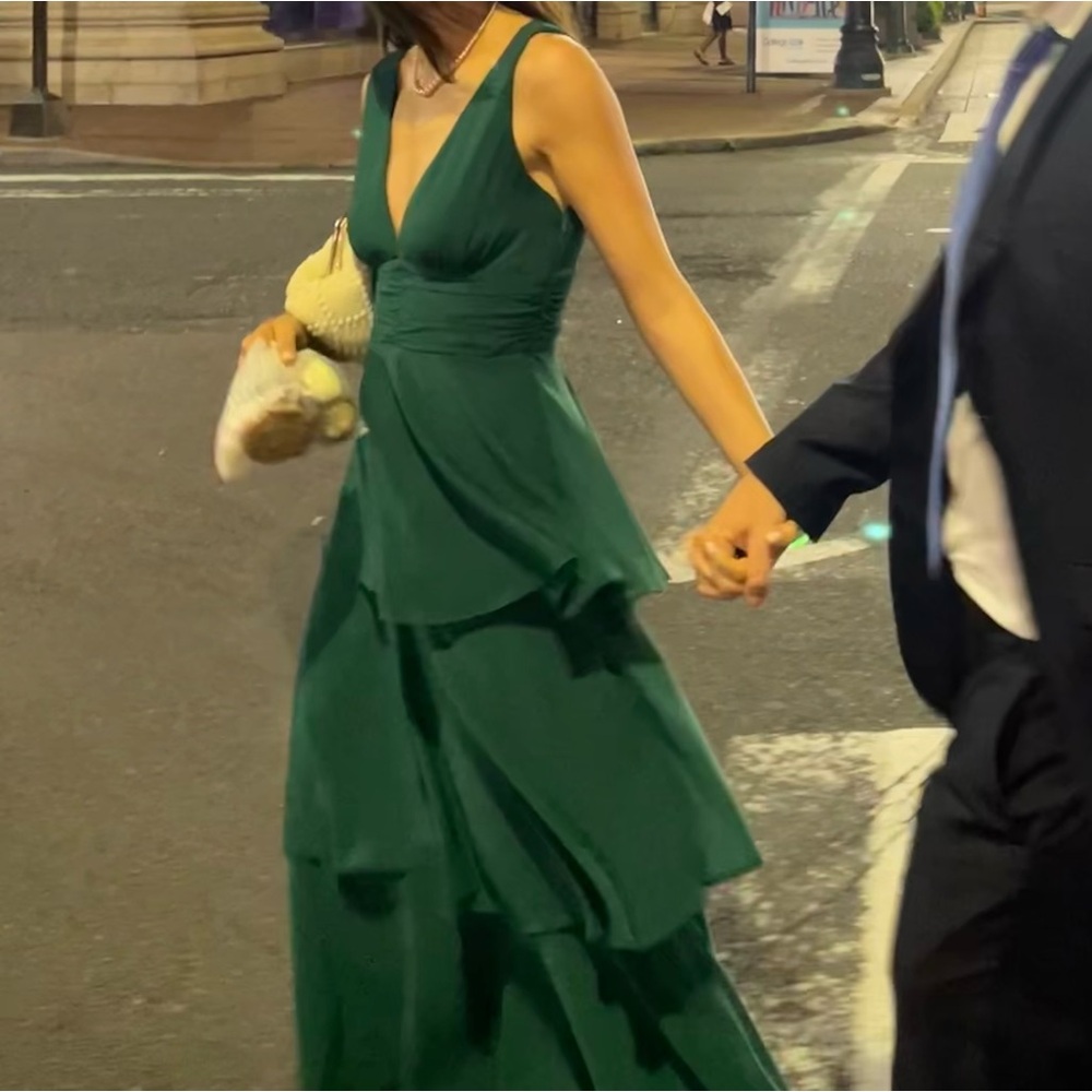 Green Tiered Gown